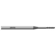 320MERBN .015” Diam., .075” LOC, .150 LBS, 3” OAL, 1/8” Shank 4 Flute Single End Ball End Micro Extended Reach Carbide End Mill PVD Diamond