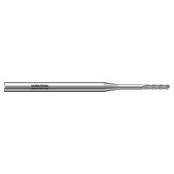 320MERBN .093” Diam., .465” LOC, 1.25 LBS, 3” OAL, 1/8” Shank 4 Flute Single End Ball End Micro Extended Reach Carbide End Mill