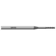 320MERSN .062” Diam., .310” LOC, 1.0 LBS, 3” OAL, 1/8” Shank 4 Flute Single End Square End Micro Extended Reach Carbide End Mill PVD Diamond