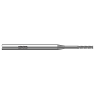 320MERSN .062” Diam., .310” LOC, 1.0 LBS, 3” OAL, 1/8” Shank 4 Flute Single End Square End Micro Extended Reach Carbide End Mill CVD Diamond