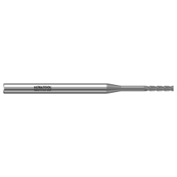 320MERSN .090” Diam., .450” LOC, .1.0 LBS, 3” OAL, 1/8” Shank 4 Flute Single End Square End Micro Extended Reach Carbide End Mill CVD Diamond