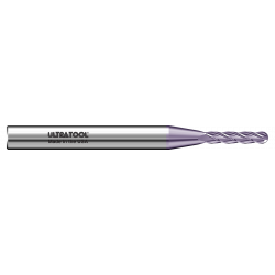 320MXLB 1.50mm Ø 7.50mm x 38mm x 3.0mm 4 Flute Ball Single End Extra Long Length Micro Carbide End Mill TiAlN