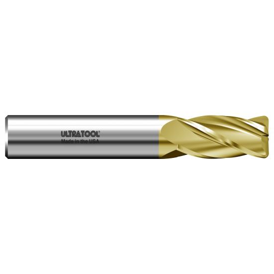 320R 25.0mm Ø 38mm x 100mm x 25.0mm 4 Flute 2.0mm Radius Single End Carbide End Mill TiN