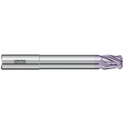 323MLR 1/2 Ø 5/8 x 8" x 1/2 4 Flute .125 Radius Single End Variable Helix Extended Reach Carbide End Mill AlTiN