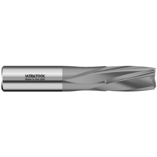 329S 5/8 Ø 1-3/8 x 3-1/2 x 5/8 4 Flute Square Single End Downcut Slow Helix Carbide End Mill CVD Diamond