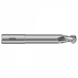 330MLB 3/8 Ø 1/2 x 6" x 3/8 2 Flute Ball Single End Extended Reach Carbide End Mill for Aluminum