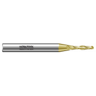 330MXLB 1.00mm Ø 5.00mm x 38mm x 3.0mm 2 Flute Ball Single End Extra Long Length Micro Carbide End Mill TiN