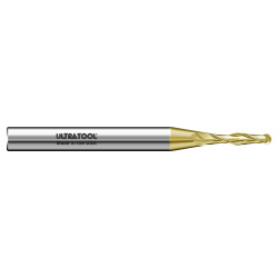 330MXLB .013 Ø .065 x 1.5 x 1/8 2 Flute Ball Single End Extra Long Length Micro Carbide End Mill TiN