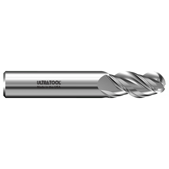 333ALB 1" Ø 1-7/8 x 4" x 1" 3 Flute Ball Single End Specialty Carbide End Mill for Aluminum