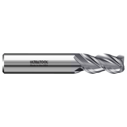 333ALS 1/8 Ø 1/2 x 1-1/2 x 1/8 3 Flute Square Single End Specialty Carbide End Mill for Aluminum TiB2