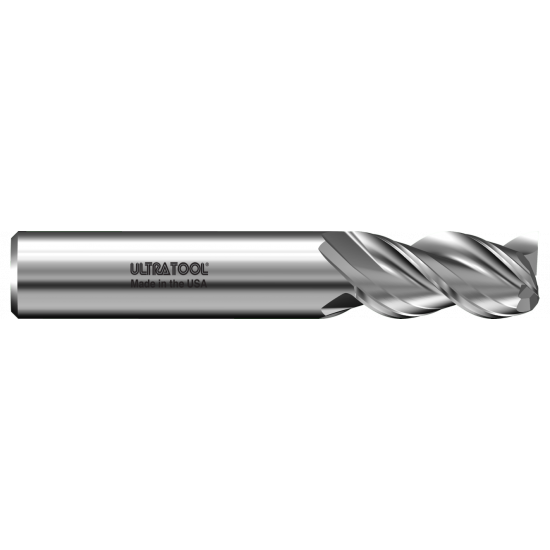 333ALS 3/8 Ø 3/4 x 2-1/2 x 3/8 3 Flute Square Single End Specialty Carbide End Mill for Aluminum