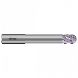 365MLB 1-1/2 Ø 2" x 8" x 1-1/4 6 Flute Ball Single End Variable Helix Extended Reach Carbide End Mill AlTiN