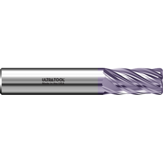 365R 5/16 Ø 13/16 x 2-1/2 x 5/16 6 Flute .015 Radius Single End Variable Helix Carbide End Mill AlTiN