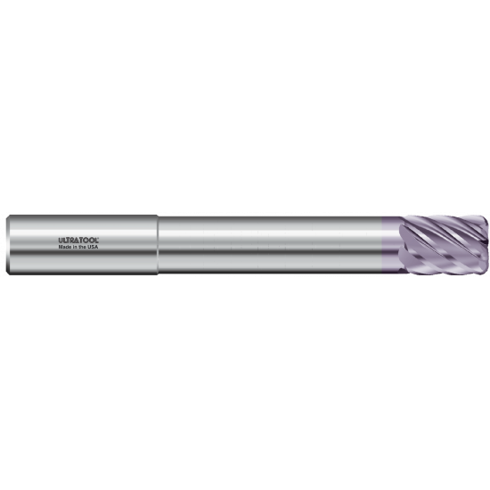 377MLR 3/4 Ø 1" x 7" x 3/4 7 Flute .190 Radius Single End Specialty Extended Reach Carbide End Mill AlTiN