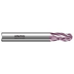 383B 1" Ø 4" x 6" x 1" 3 Flute Ball End Single End Carbide End Mill AlTiN