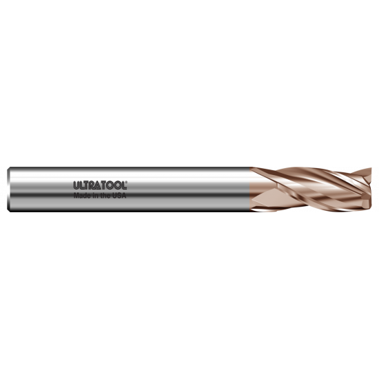 383S 1" Ø 3" x 8" x 1" 3 Flute Square End Single End Carbide End Mill TiCN