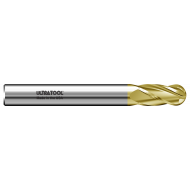 384B 12.0mm Ø 50mm x 100mm x 12.0mm 4 Flute Ball End Single End Carbide End Mill TiN