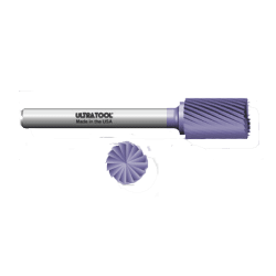 SB-14 Cut # 4 Cylindrical Shape with End Cut Carbide Burr TiAlN