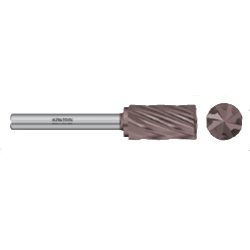 SB-5 Cut # 7 Cylindrical Shape with End Cut Carbide Burr TiCN