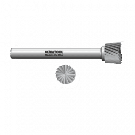 SN-6E Cut # 4 Inverted Cone Shape with End Cut Carbide Burr