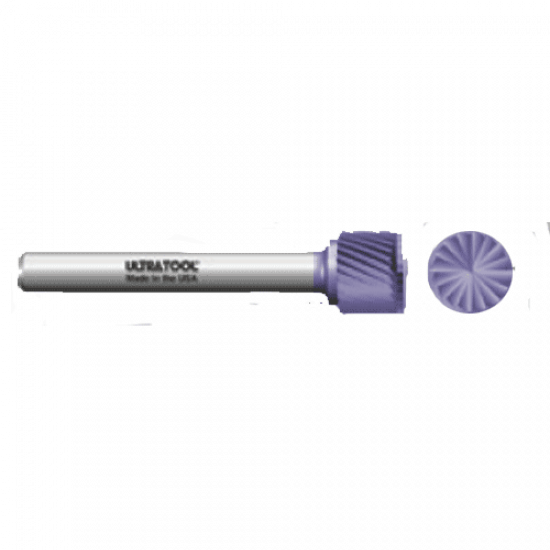 MSB-51 Cut # 4 Cylindrical Shape with End Cut Carbide Burr TiAlN